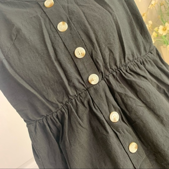 Unworn! Fit & Flare Button Detail Smocked Back Summer Dress - Picture 4 of 13